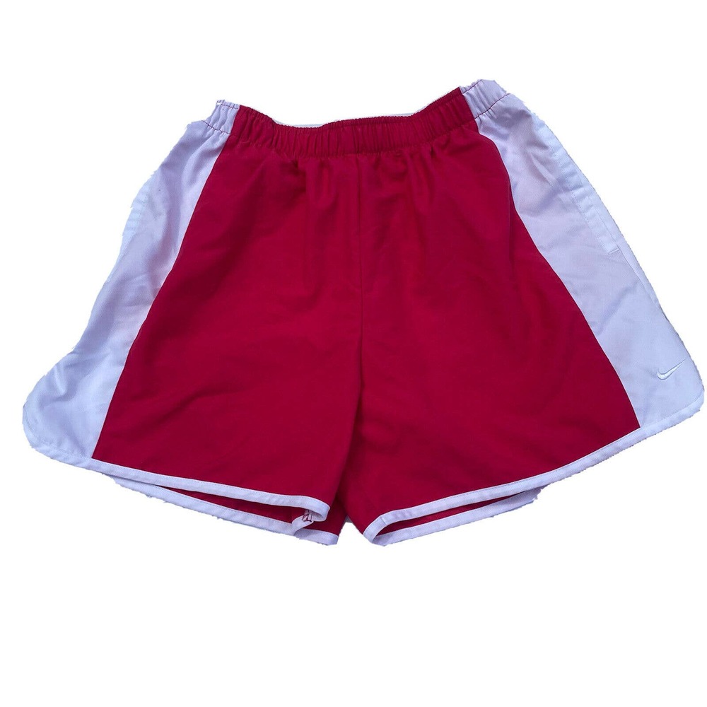 Nike DRI-FIT Women's Size S Tempo Shorts Pink White Elastic Drawstring